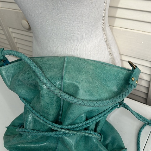 Teal Leather Women's Bag - Picture 6 of 9